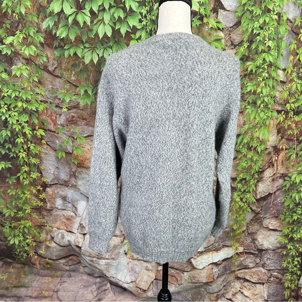 FACTORIA PEREZ Peruvian Luxury Artisan Gray Baby Alpaca Cardigan, XL - Picture 7 of 11